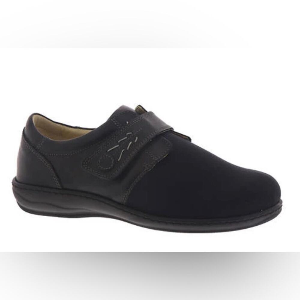 David Tate black Evita slip-on shoes hook-and-loop strap made in Italy women 10
